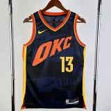 23/24 OKC Thunder GEORGE #13 Dark Blue City Edition Top Quality Hot Pressing NBA Jersey