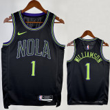 23/24 Pelicans MILLIAMSON #1 Black City Edition Top Quality Hot Pressing NBA Jersey