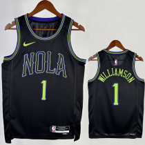 23/24 Pelicans MILLIAMSON #1 Black City Edition Top Quality Hot Pressing NBA Jersey