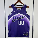 23/24 JAZZ CLARKSON #00 Purple City Edition Top Quality Hot Pressing NBA Jersey