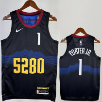 23/24 Nuggets PORTERJR. #1 Black City Edition Top Quality Hot Pressing NBA Jersey