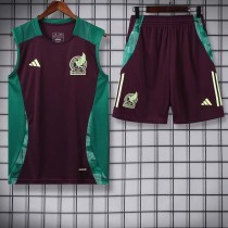 24/25  Mexico maroon Tank top and shorts suit