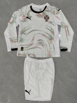 25/26 Portugal Away Long Sleeve Kids  Soccer Jersey