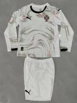 25/26 Portugal Away Long Sleeve Kids  Soccer Jersey