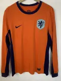 24/25 Netherlands Home Long Sleeve Fans Soccer Jersey
