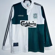 1995/1996 LIV Away Green Long Sleeve Retro Soccer Jersey