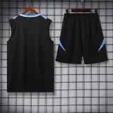 24/25 Argentina Black Tank top and shorts suit(黑色蓝肩）