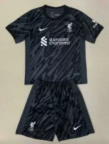 24/25 LIV  Grey Black Goalkeeper Kids Soccer Jersey