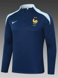 24/25   France Sapphire Blue  Half Pull Tracksuit  (半拉链)