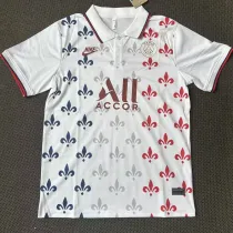 21/23 PSG White Classic Polo Short Sleeve (蓝红印花)