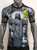 2024 Brazil Christ statue black Fans Soccer Jersey