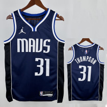 22/23 Dallas Mavericks THOMPSON #31 Royal Blue Flying Man Top Quality Hot Pressing  NBA Jersey飞人版（V领）