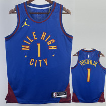 22/23 Nuggets PORTER JR. #1 Blue Top Quality Hot Pressing NBA Jersey (Trapeze Edition) 飞人版