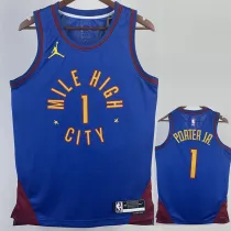 22/23 Nuggets PORTER JR. #1 Blue Top Quality Hot Pressing NBA Jersey (Trapeze Edition) 飞人版
