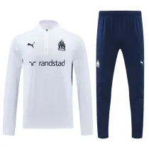 24/25 Marseille White& Blue pants Half Pull Tracksuit  (半拉链、宝蓝裤)
