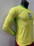 2024 Brazil Home  Long Sleeve  Player Version Soccer Jersey(长袖球员)