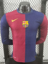 24/25 BAR Home Player Version Long Sleeve Soccer Jersey (No Advertisements无广告）