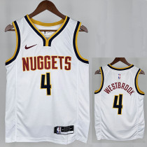 NUGGETS Wei Shao # 4 White Top Quality Hot Pressing NBA Jersey