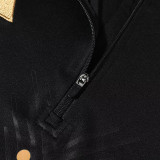 24/25 RMA Black Player version  Half Pull Tracksuit  (球员版、半拉链)