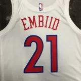 22/23 76ERS EMBIID #21 White City Edition Top Quality Hot Pressing NBA Jersey