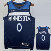 22/23 Timberwolves RUSSELL #0 Blue Top Quality Hot Pressing NBA Jersey