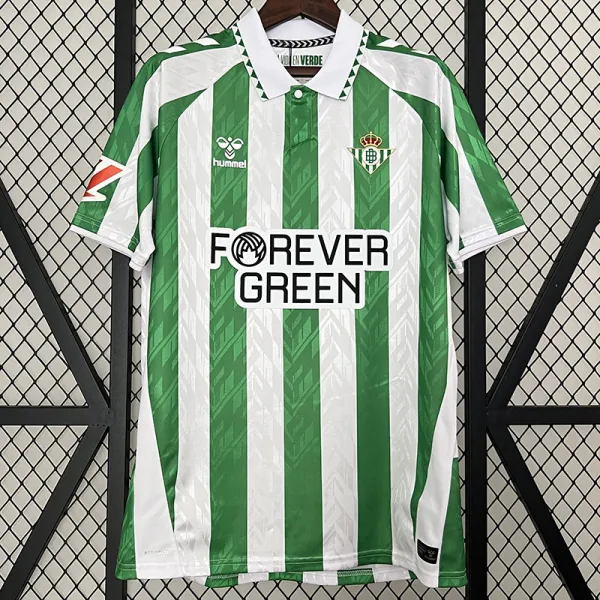 24/25 Real Betis Home Fans Soccer Jersey(胸前FREVER GREEN广告)