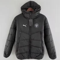 24/25 Man City Black Hooded Cotton Coat(White Label)连帽棉衣(白标)