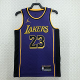 22/23 LAKERS JAMES #23 Purple Top Quality Hot Pressing NBA Jersey (Trapeze Edition)