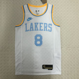 22/23 LAKERS BRYANT #8 White Top Quality Hot Pressing NBA Jersey (Retro Logo)
