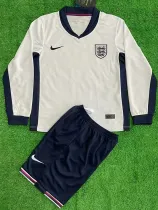 2024 England Home Kids Long Sleeve Soccer Jersey (童装长袖)