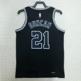22/23 SA Spurs DUNCAN #21 Black Top Quality Hot Pressing NBA Jersey (Retro Logo)