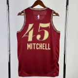 23/24 Cleveland Cavaliers MITCHLL #45 Red City Edition Top Quality Hot Pressing NBA Jersey