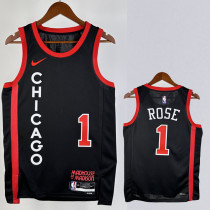 23/24 BULLS ROSE #1 Black City Edition Top Quality Hot Pressing NBA Jersey