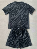 24/25 Portugal Grey Black Goalkeeper Kids Soccer Jersey
