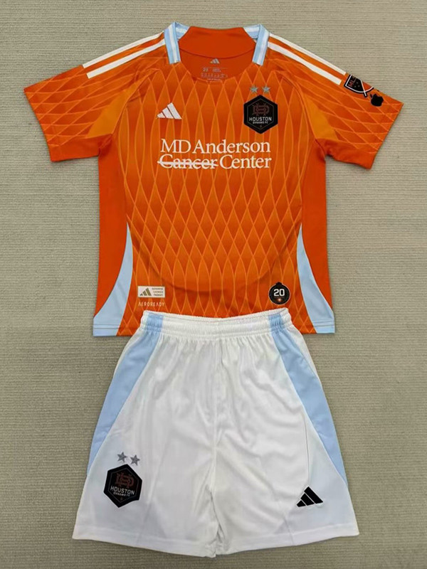 25/26 Houston Dynamo FC Home Kids Soccer Jersey(带章）
