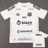 23/24 Santos FC Home Fans Soccer Jersey (Print All Sponsor) 带全广告