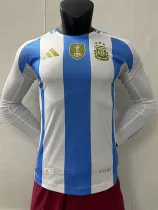 24/25 Argentina Home  Long Sleeve  Player Version Soccer Jersey(长袖球员)