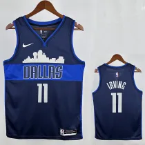 Dallas Mavericks LRVING #11 Royal Blue （Snow Mountain） Top Quality Hot Pressing NBA Jersey（雪山V领）
