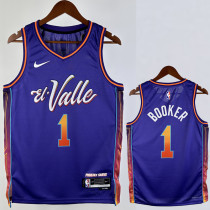 23/24 SUNS BOOKER #1 Purple City Edition Top Quality Hot Pressing NBA Jersey