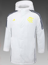 24/25 Flamengo White Hooded Cotton Coat (黄标)帽棉衣