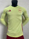 2024 Spain Away  Long Sleeve Player Version Soccer Jersey(长袖)
