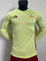 2024 Spain Away  Long Sleeve Player Version Soccer Jersey(长袖)
