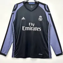 2016/2017 RMA Away Black Long Sleeve Retro Soccer Jersey (长袖)