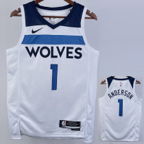 22/23 Timberwolves ANDERSON #1 White Top Quality Hot Pressing NBA Jersey