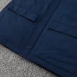 24/25 Marseille Royal Blue Hooded Cotton Coat G245白色队标
