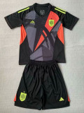 24/25  Spain Black Goalkeeper Kids Soccer Jersey