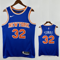 KNICKS TOWNS #32 Blue Top Quality Hot Pressing NBA Jersey
