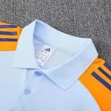 25/26  RMA  White Blue (Yellow Sleeves) Polo Collar Pants Set