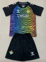 24/25  Real Betis Black Goalkeeper  Kids Soccer Jersey