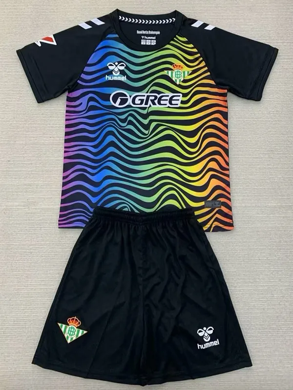 24/25  Real Betis Black Goalkeeper  Kids Soccer Jersey